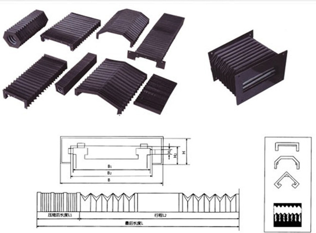 伸缩式导轨风琴防护罩结构图